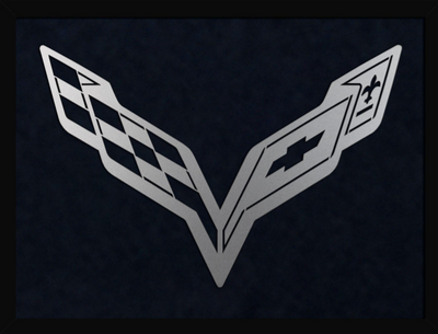 Black C7 Corvette Laser Cut Logo Sign