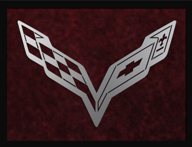 Black C7 Corvette Laser Cut Logo Sign