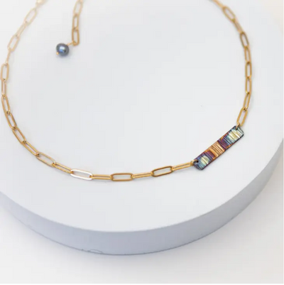Mend on the Move Refined Through Fire Bar Necklace