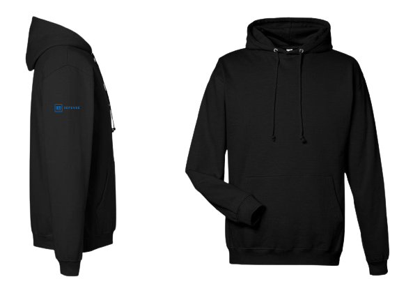 Black GM Defense Cotton Pullover Hooded Sweatshirt
