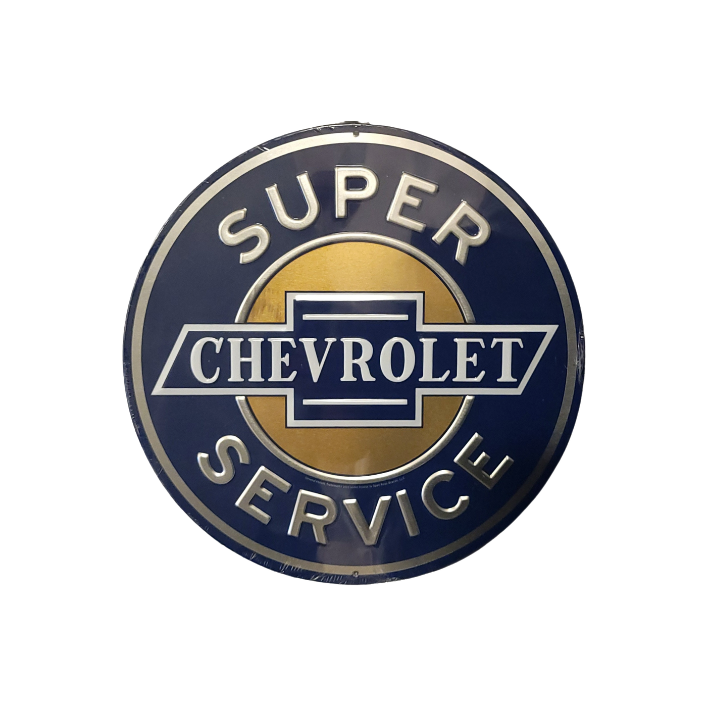 Chevy Super Service Metallic Metal Décor