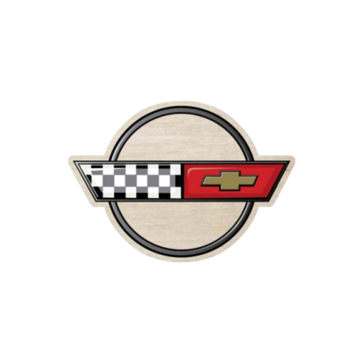 Corvette C4 6" Wooden Sticker