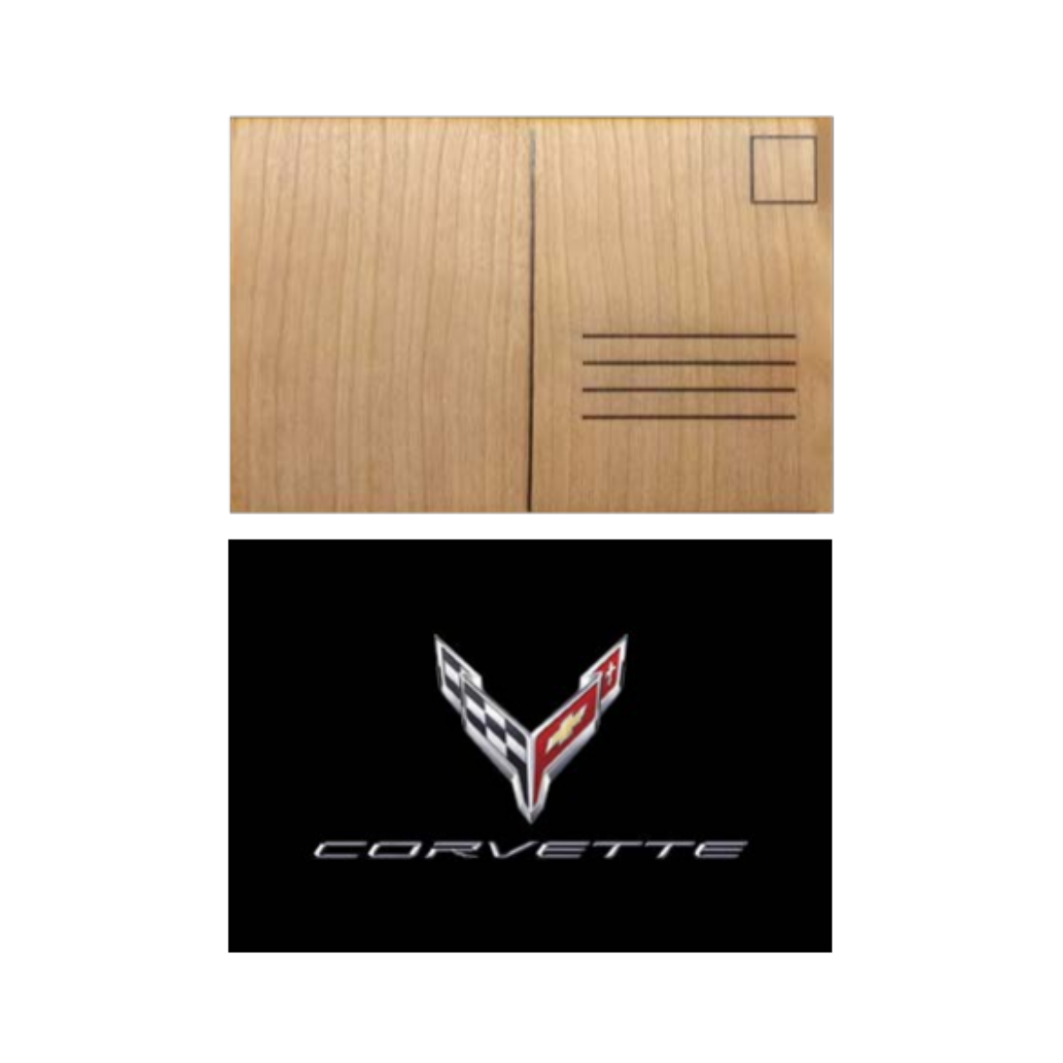 Corvette C8 Wooden Postcard