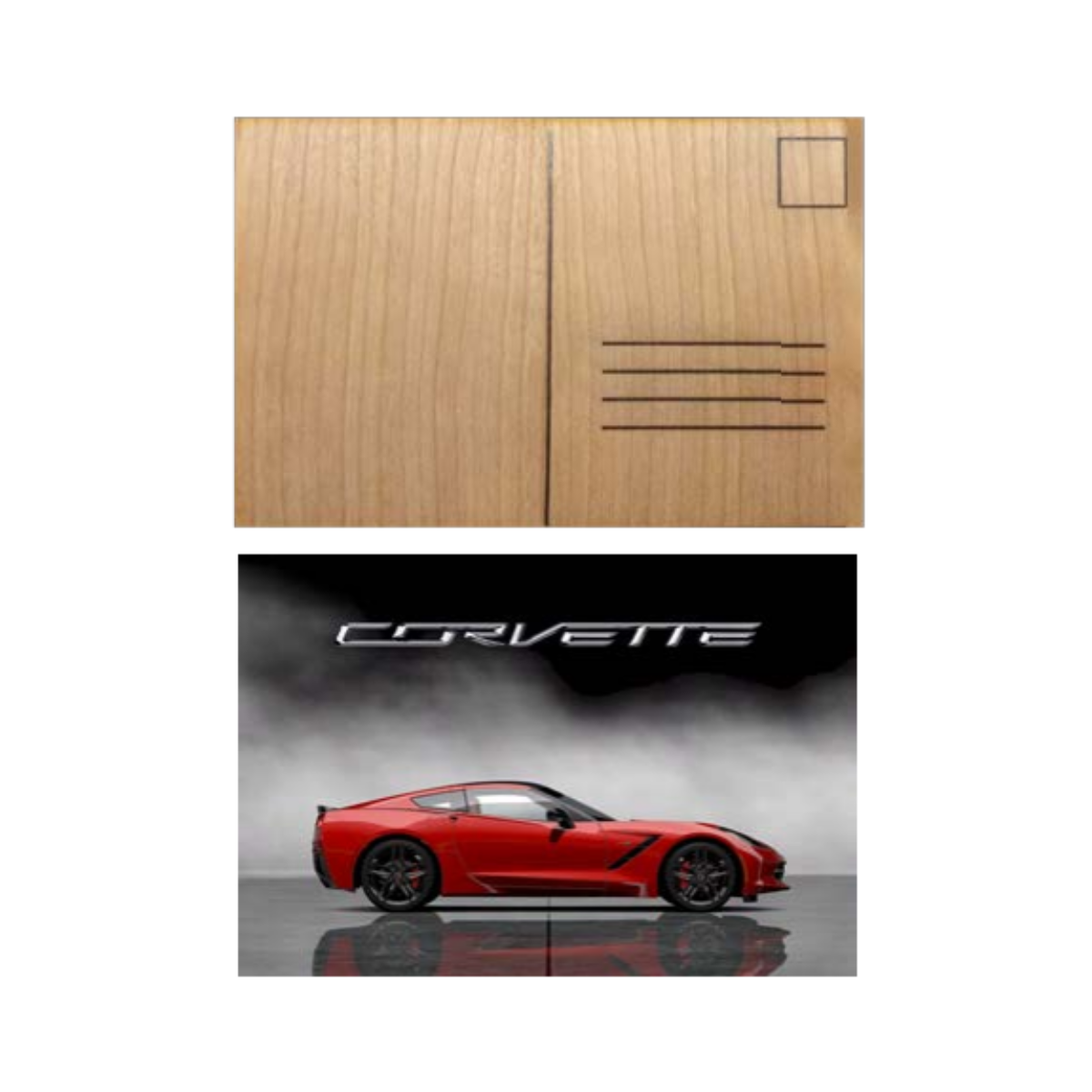 2014 Corvette Wooden Postcard