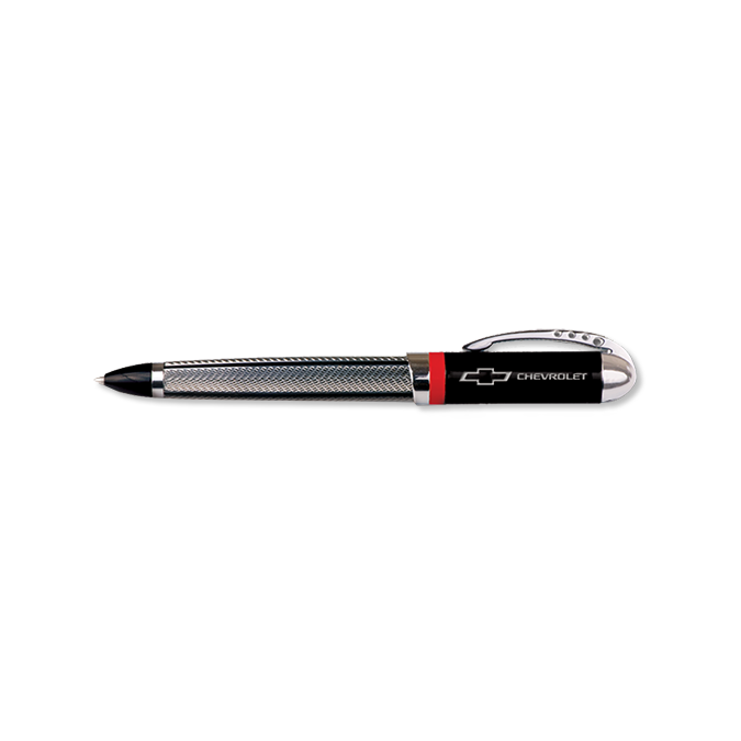 Chevy Bowtie Twist Ballpoint Pen-Red Accent Stripe