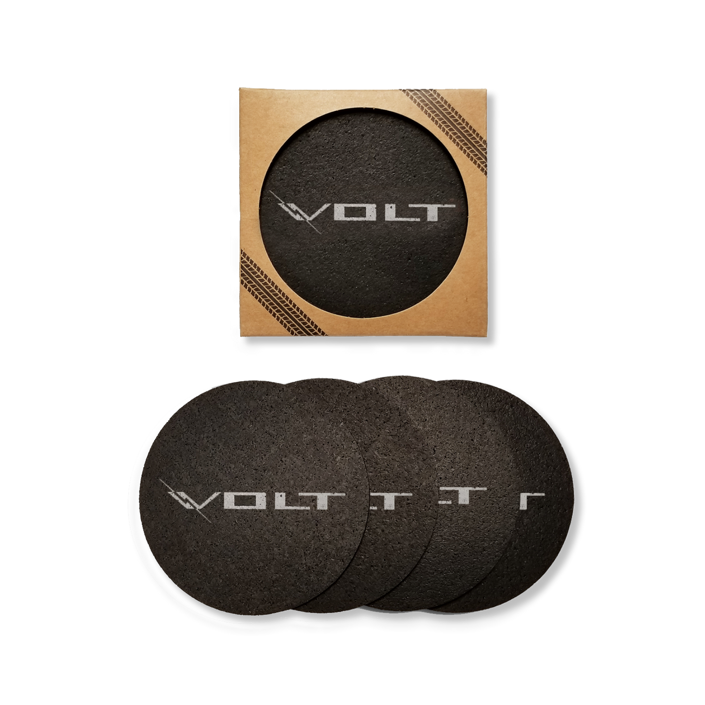 Volt 4 Pack Recycled Rubber Tire (4 Pack) Coaster Set *Made In The USA