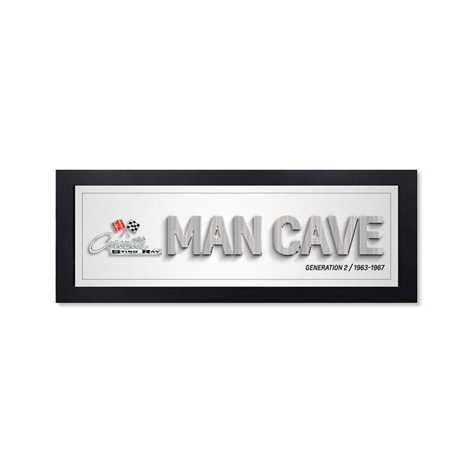 Black Corvette Generation 2 Man Cave Framed Art