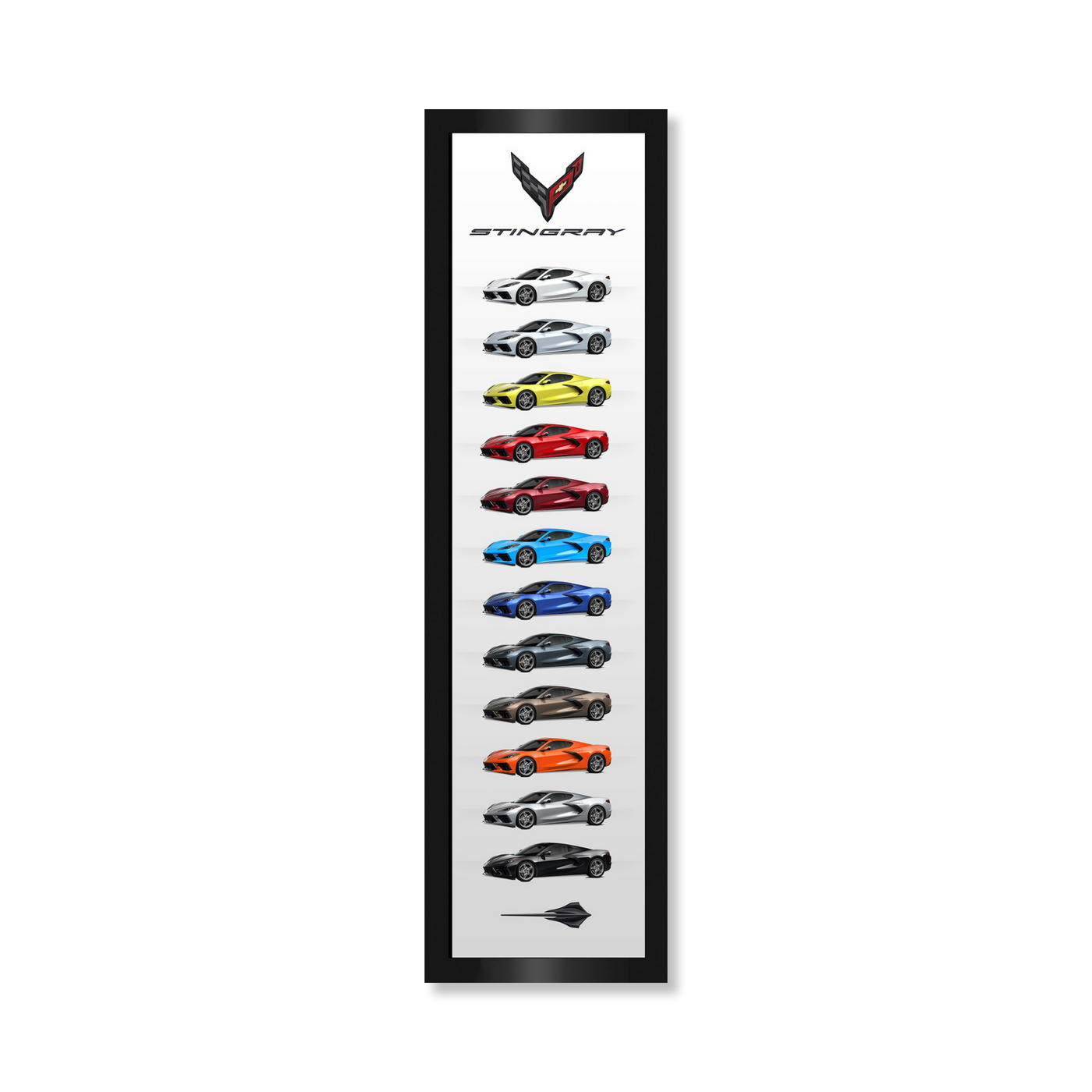 Corvette C8 Color Panel Framed Canvas