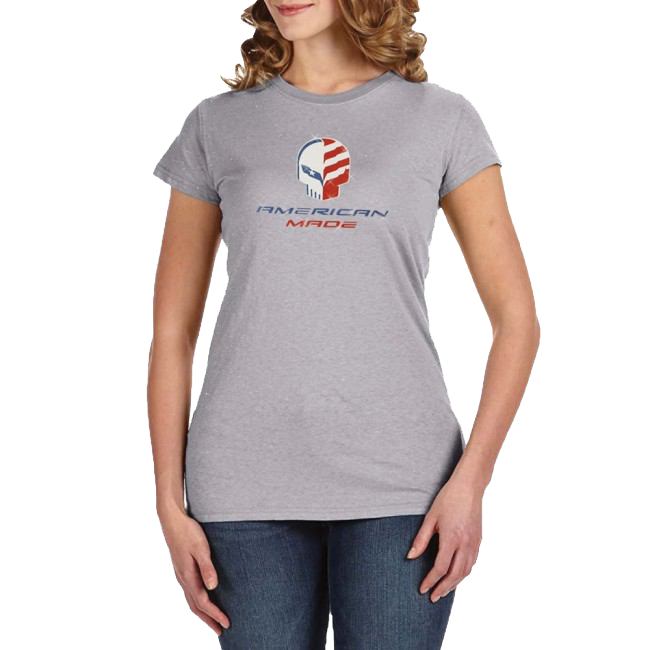 Dark Gray Corvette Racing "American Made Jake" Ladies Glitter Tee (M, L & XL)