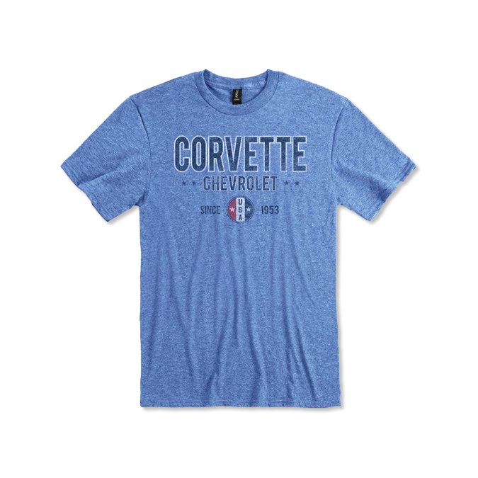 Corvette USA Vintage Tee Heather Royal