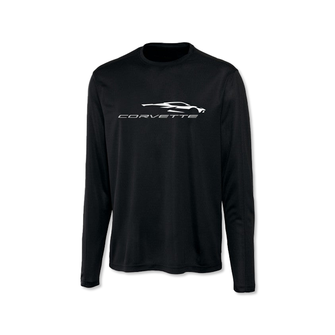 Black C8 Corvette Gesture Long Sleeve Tee