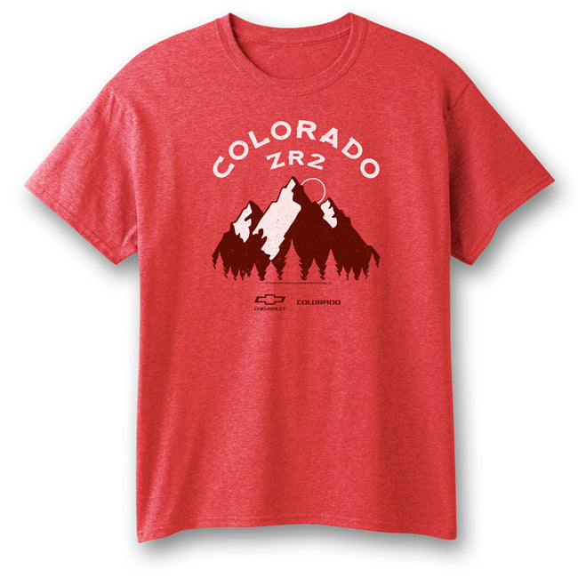 Maroon Chevy Colorado ZR2 Mountains T-Shirt