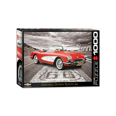 Corvette - Driving Down Route 66 1000 Piece Puzzle