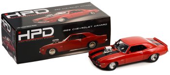 1969 Chevrolet Holeshot Camaro Red W/Black Stripes 1:18 Scale Diecast