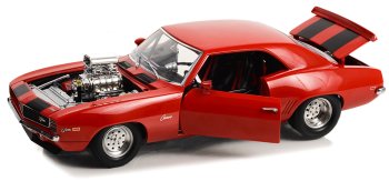 1969 Chevrolet Holeshot Camaro Red W/Black Stripes 1:18 Scale Diecast
