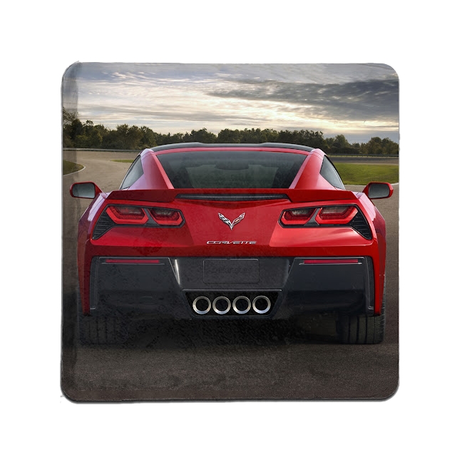 Corvette Red Stone Tile Coaster