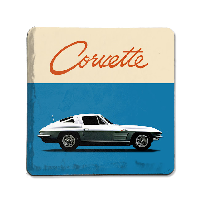 Dark Cyan 1963 Corvette Coaster